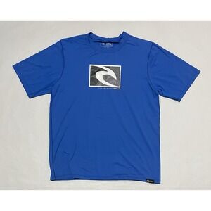 Rip Curl Men's Blue UV Protection UPF 50+ Beach Surf T Shirt Size XL Fleece Crew